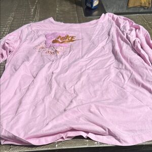 Nike Light Pink Tee with Floral Graphic